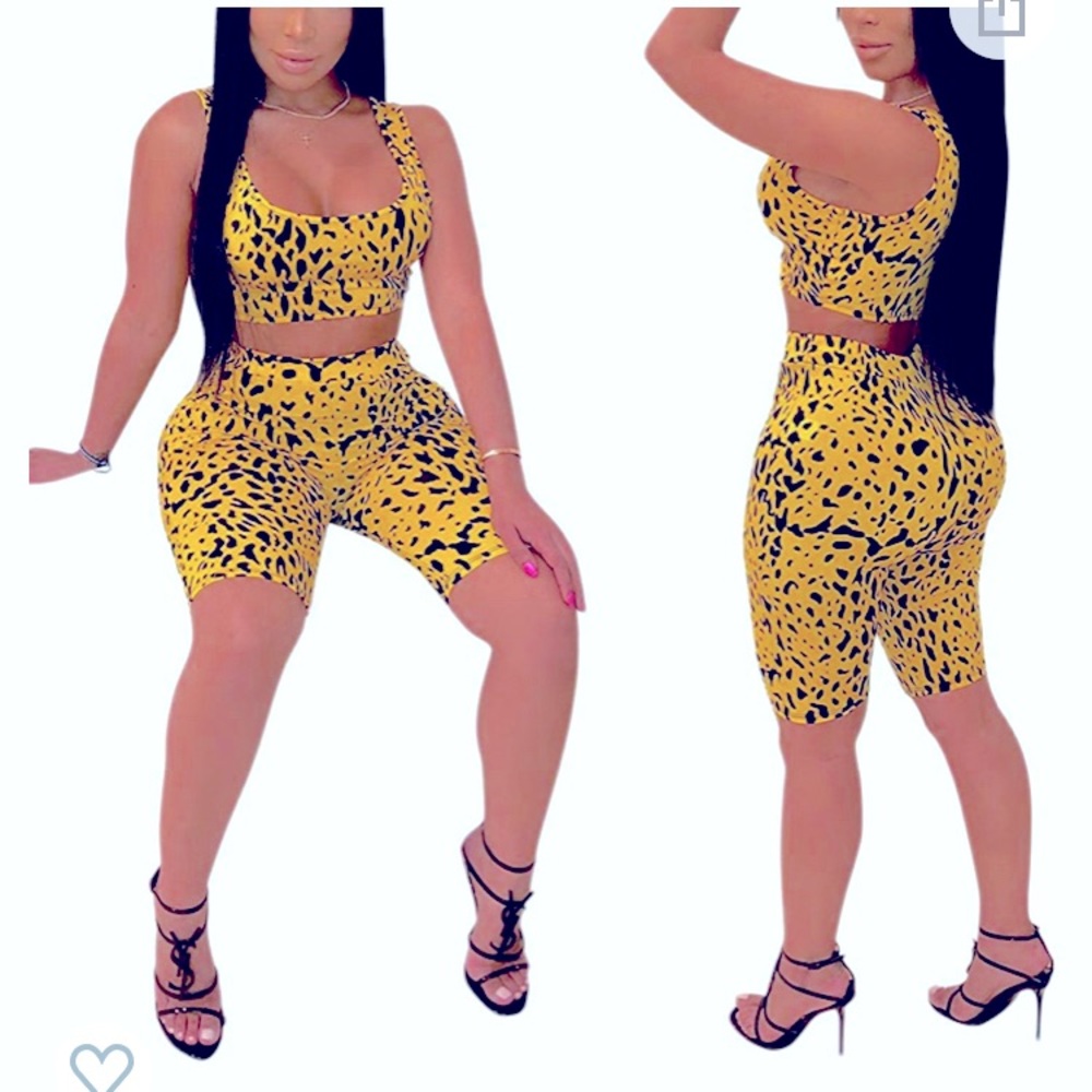 Women's Sexy Bodycon 2 Piece Outfits Crop Top Shorts Pants Jumpsuit Romper Set